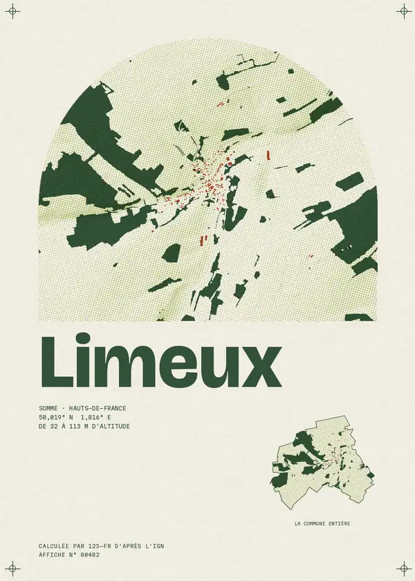Affiche de Limeux, calculée par 123-fr d'après l'IGN