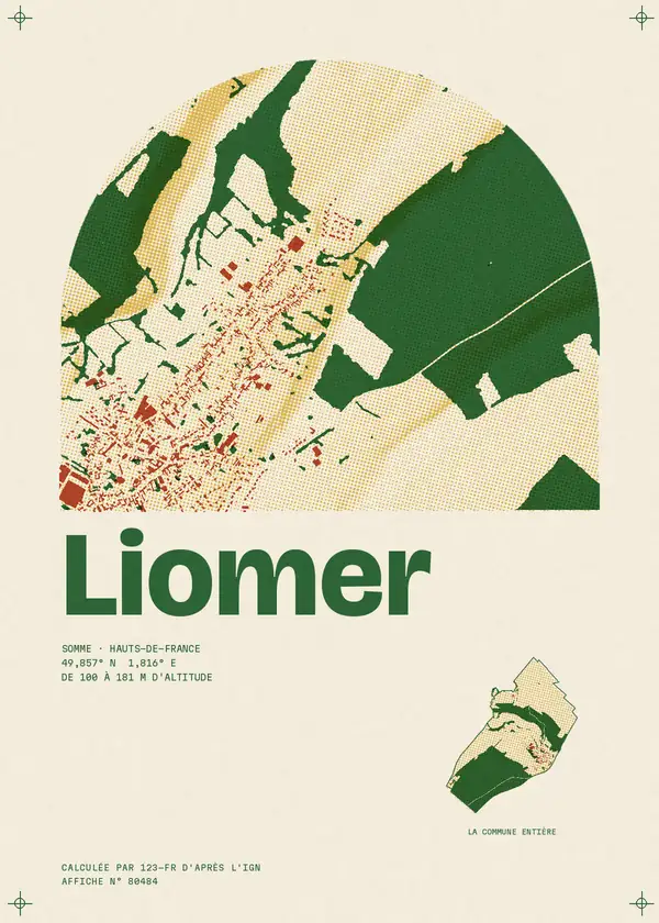 Affiche de Liomer, calculée par 123-fr d'après l'IGN