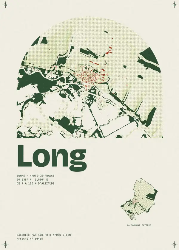 Affiche de Long, calculée par 123-fr d'après l'IGN