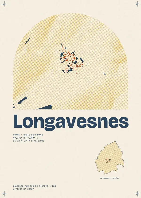 Affiche de Longavesnes, calculée par 123-fr d'après l'IGN