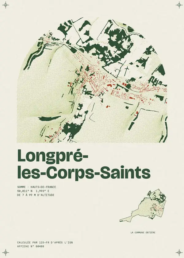Affiche de Longpré-les-Corps-Saints, calculée par 123-fr d'après l'IGN