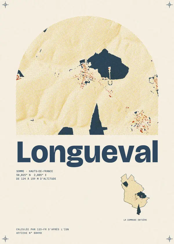 Affiche de Longueval, calculée par 123-fr d'après l'IGN