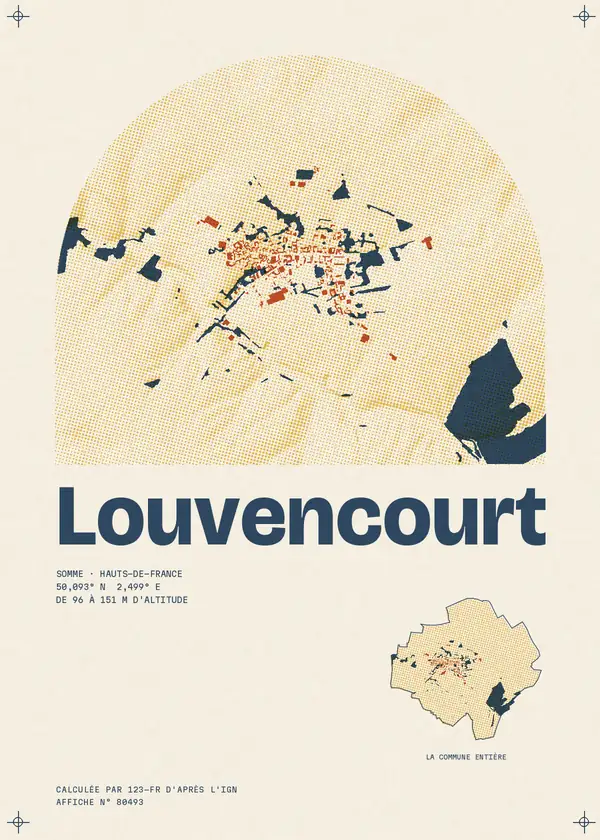 Affiche de Louvencourt, calculée par 123-fr d'après l'IGN