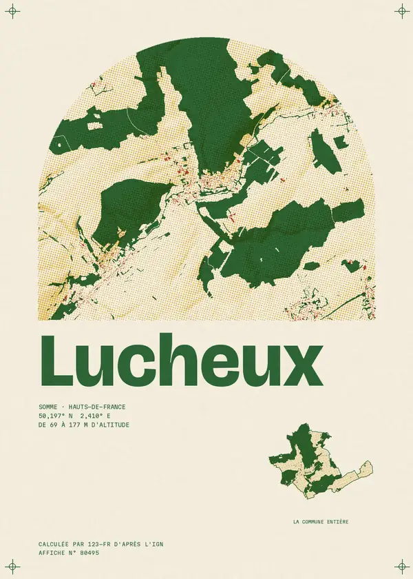 Affiche de Lucheux, calculée par 123-fr d'après l'IGN