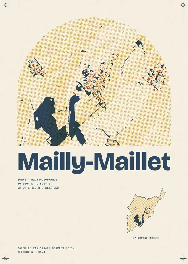 Affiche de Mailly-Maillet, calculée par 123-fr d'après l'IGN