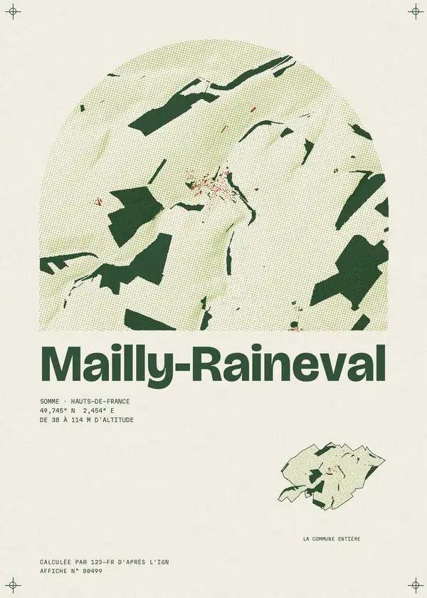 Affiche de Mailly-Raineval, calculée par 123-fr d'après l'IGN