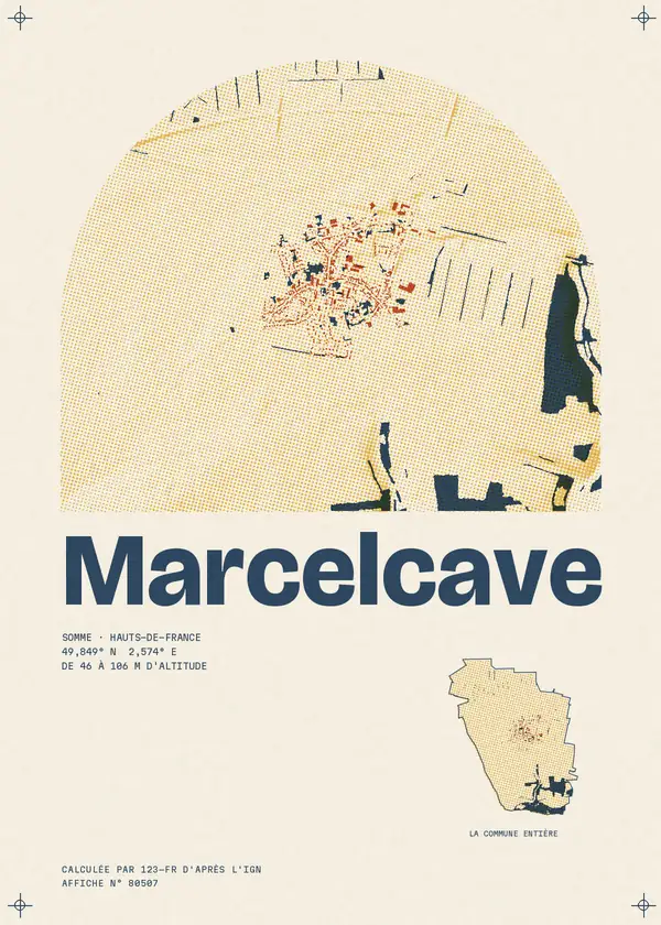 Affiche de Marcelcave, calculée par 123-fr d'après l'IGN