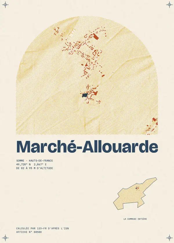 Affiche de Marché-Allouarde, calculée par 123-fr d'après l'IGN