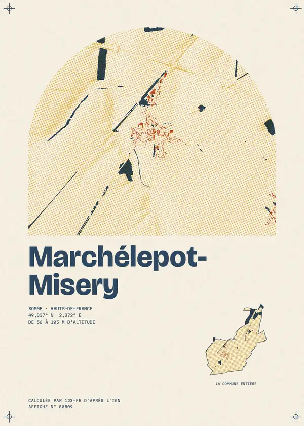 Affiche de Marchélepot-Misery, calculée par 123-fr d'après l'IGN