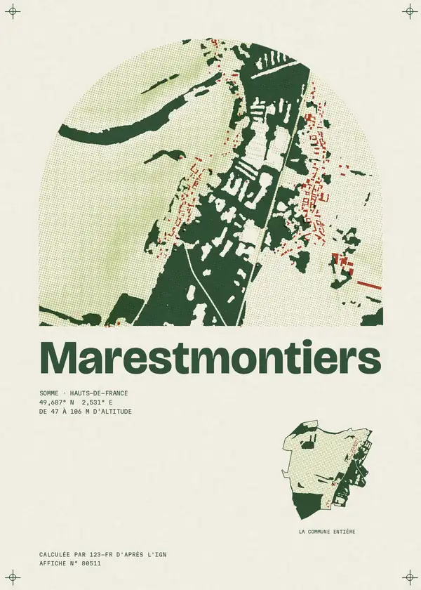 Affiche de Marestmontiers, calculée par 123-fr d'après l'IGN