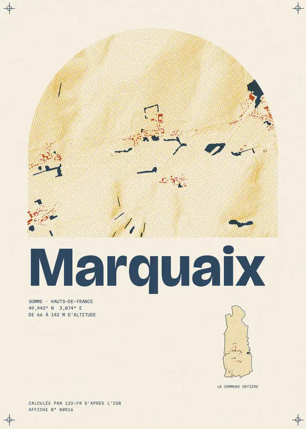 Affiche de Marquaix, calculée par 123-fr d'après l'IGN