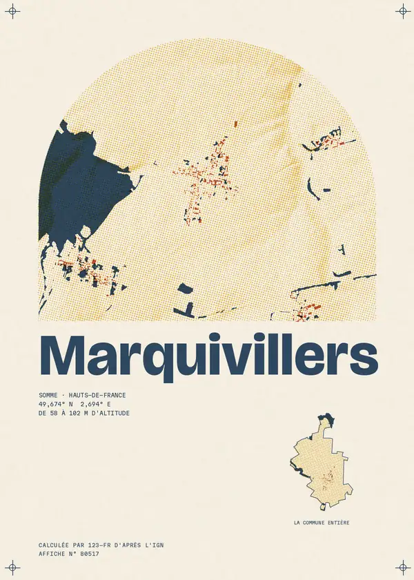 Affiche de Marquivillers, calculée par 123-fr d'après l'IGN