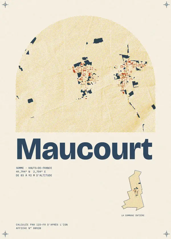 Affiche de Maucourt, calculée par 123-fr d'après l'IGN