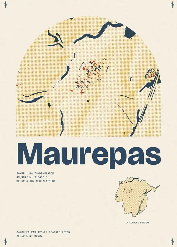 Affiche de Maurepas, calculée par 123-fr d'après l'IGN