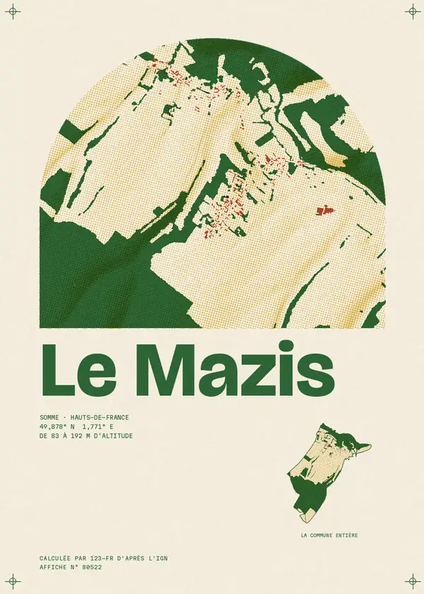 Affiche de Le Mazis, calculée par 123-fr d'après l'IGN