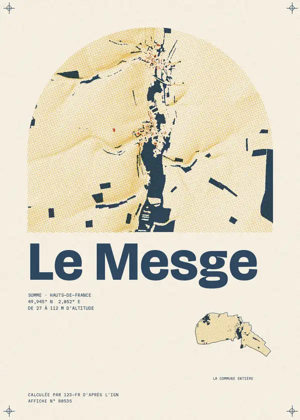 Affiche de Le Mesge, calculée par 123-fr d'après l'IGN