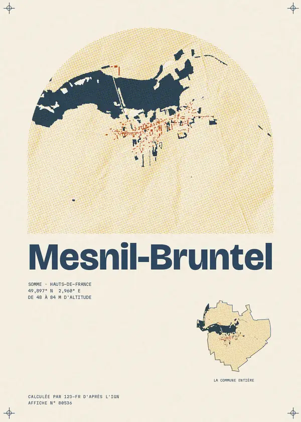 Affiche de Mesnil-Bruntel, calculée par 123-fr d'après l'IGN