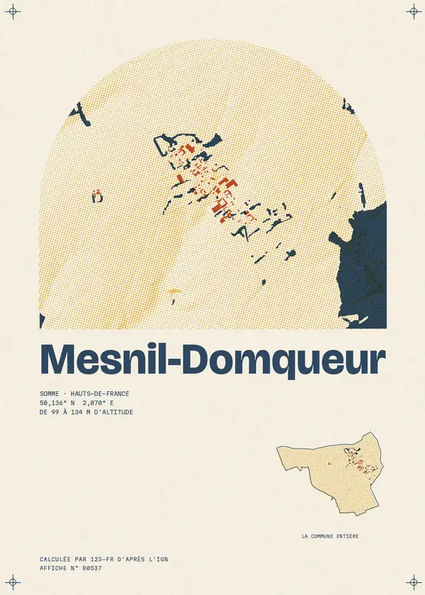 Affiche de Mesnil-Domqueur, calculée par 123-fr d'après l'IGN