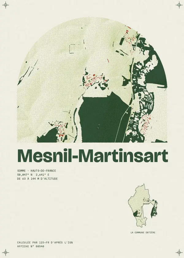 Affiche de Mesnil-Martinsart, calculée par 123-fr d'après l'IGN