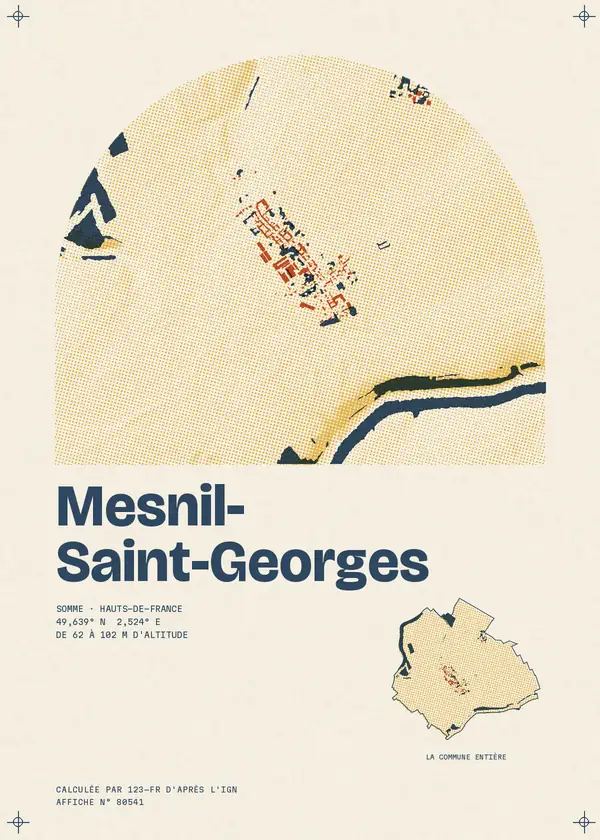 Affiche de Mesnil-Saint-Georges, calculée par 123-fr d'après l'IGN