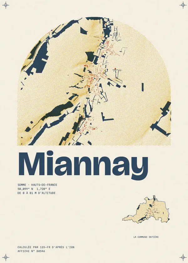 Affiche de Miannay, calculée par 123-fr d'après l'IGN