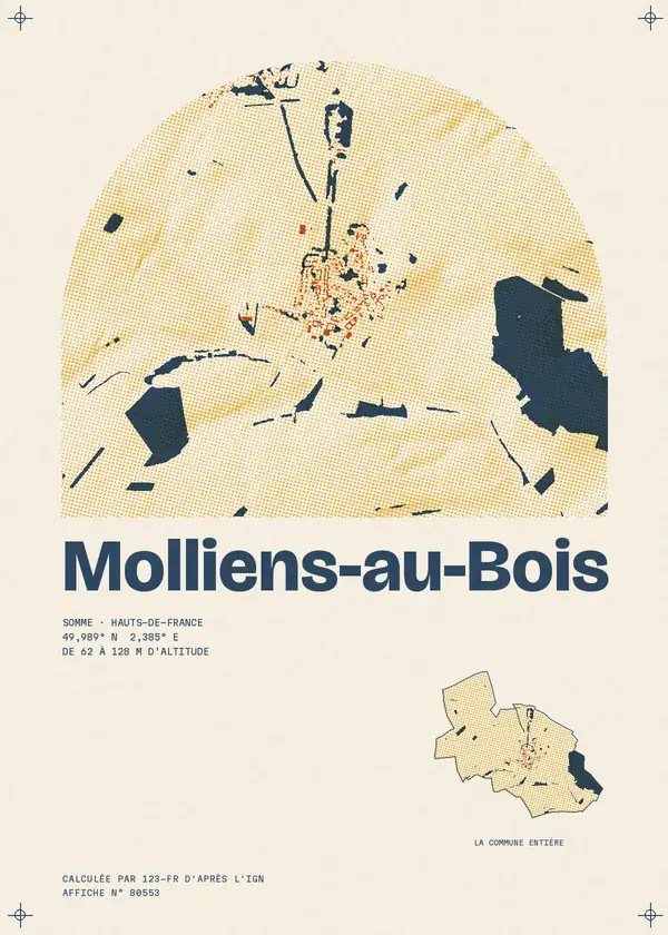 Affiche de Molliens-au-Bois, calculée par 123-fr d'après l'IGN