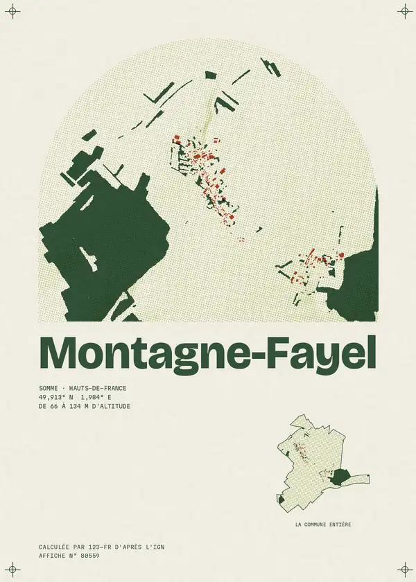 Affiche de Montagne-Fayel, calculée par 123-fr d'après l'IGN