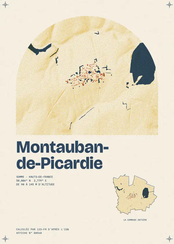 Affiche de Montauban-de-Picardie, calculée par 123-fr d'après l'IGN