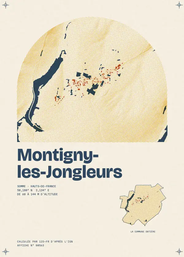 Affiche de Montigny-les-Jongleurs, calculée par 123-fr d'après l'IGN