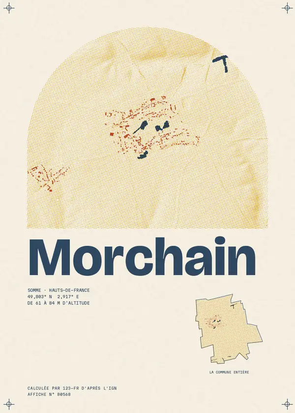 Affiche de Morchain, calculée par 123-fr d'après l'IGN