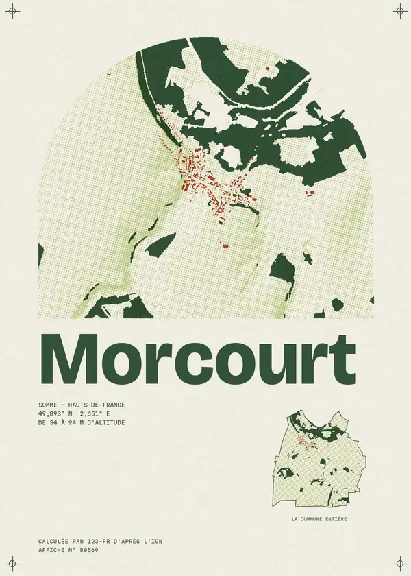 Affiche de Morcourt, calculée par 123-fr d'après l'IGN
