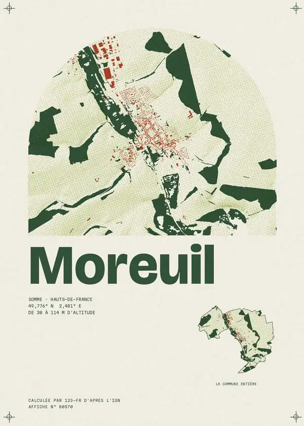 Affiche de Moreuil, calculée par 123-fr d'après l'IGN