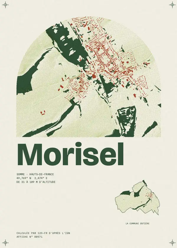 Affiche de Morisel, calculée par 123-fr d'après l'IGN