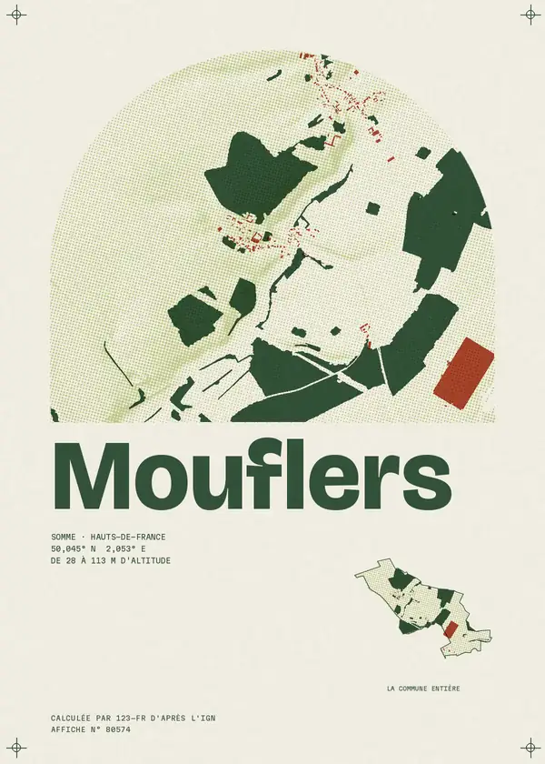 Affiche de Mouflers, calculée par 123-fr d'après l'IGN