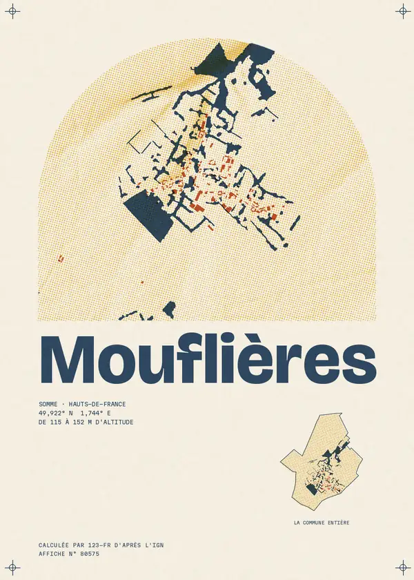 Affiche de Mouflières, calculée par 123-fr d'après l'IGN