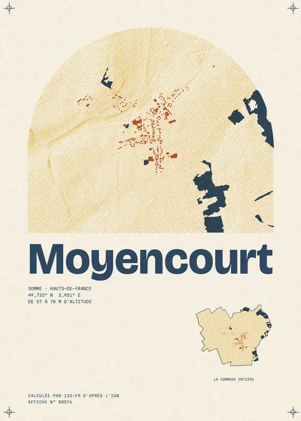 Affiche de Moyencourt, calculée par 123-fr d'après l'IGN