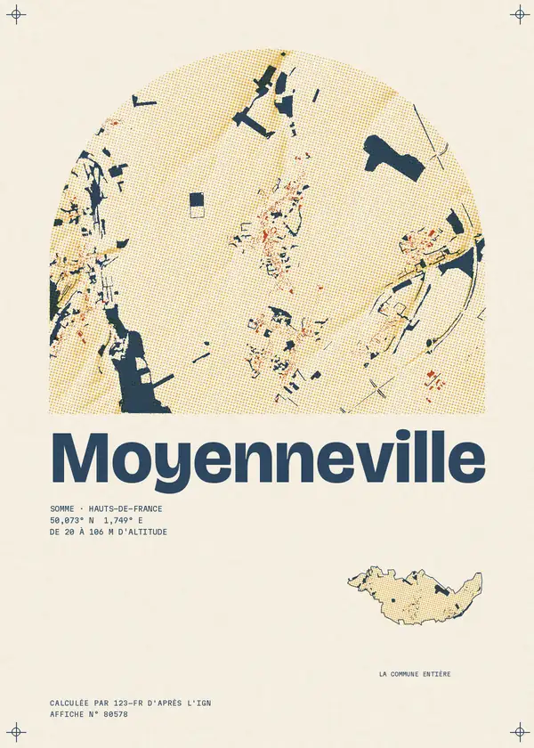 Affiche de Moyenneville, calculée par 123-fr d'après l'IGN