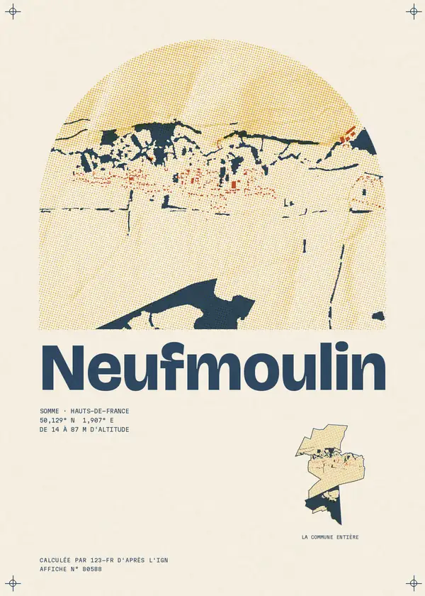 Affiche de Neufmoulin, calculée par 123-fr d'après l'IGN