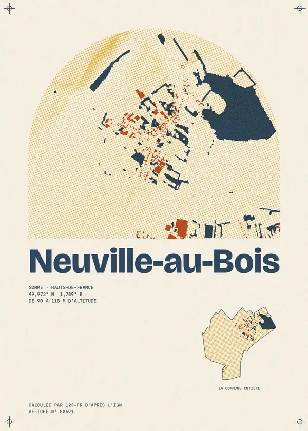 Affiche de Neuville-au-Bois, calculée par 123-fr d'après l'IGN