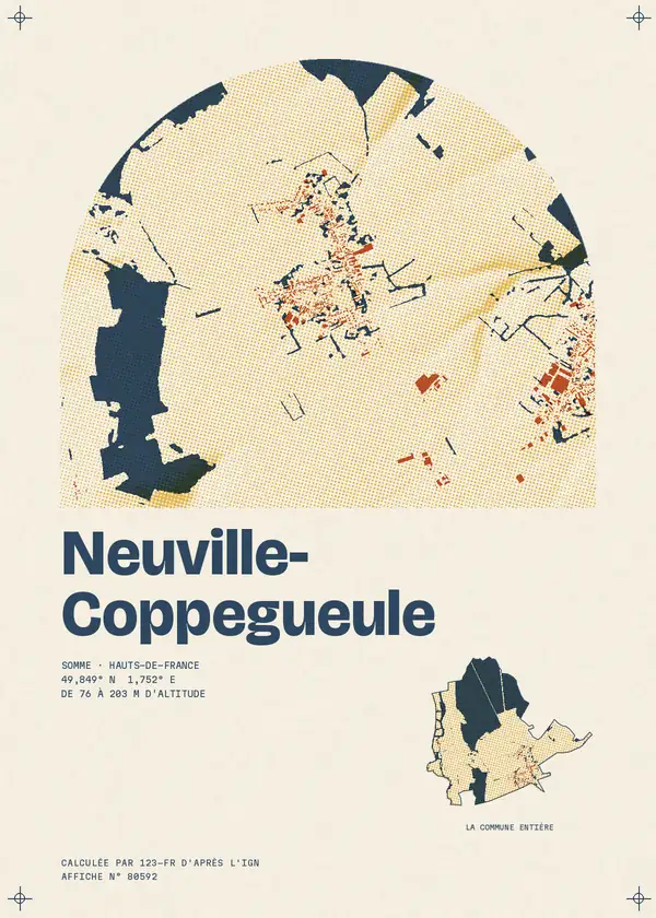 Affiche de Neuville-Coppegueule, calculée par 123-fr d'après l'IGN