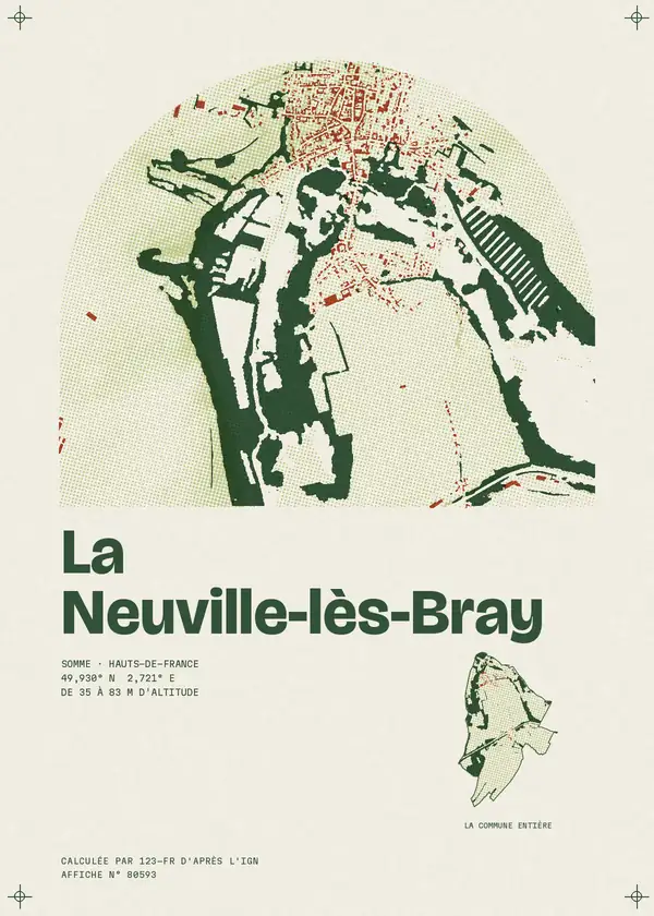 Affiche de La Neuville-lès-Bray, calculée par 123-fr d'après l'IGN