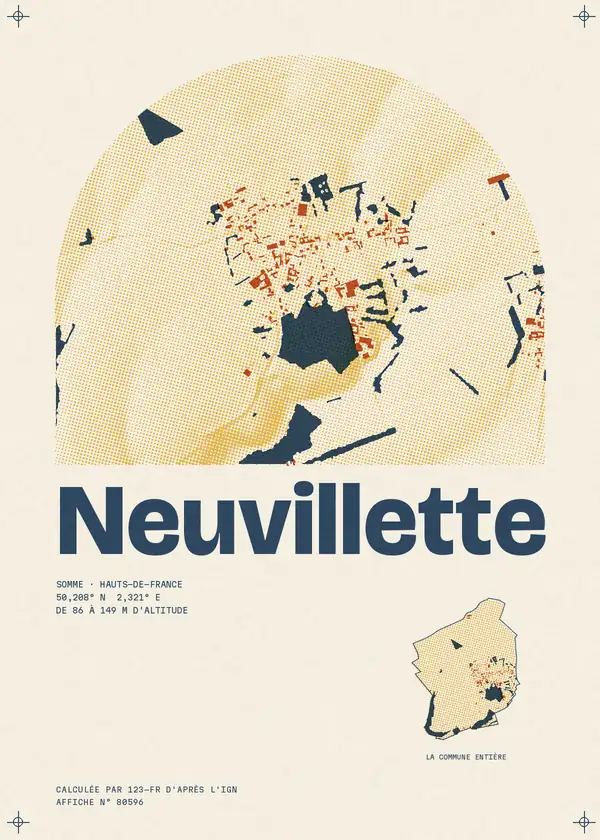 Affiche de Neuvillette, calculée par 123-fr d'après l'IGN