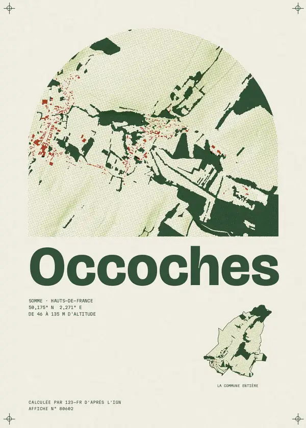 Affiche de Occoches, calculée par 123-fr d'après l'IGN