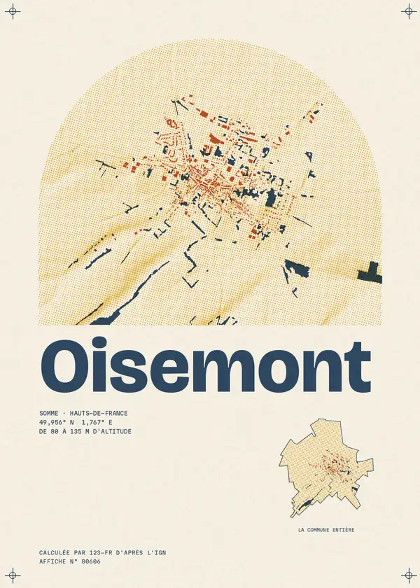 Affiche de Oisemont, calculée par 123-fr d'après l'IGN