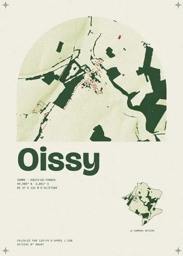Affiche de Oissy, calculée par 123-fr d'après l'IGN