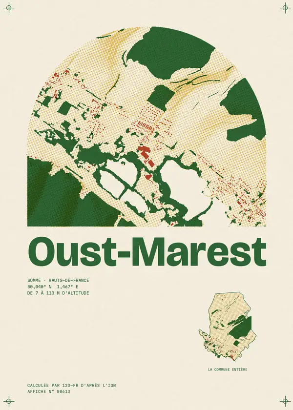 Affiche de Oust-Marest, calculée par 123-fr d'après l'IGN