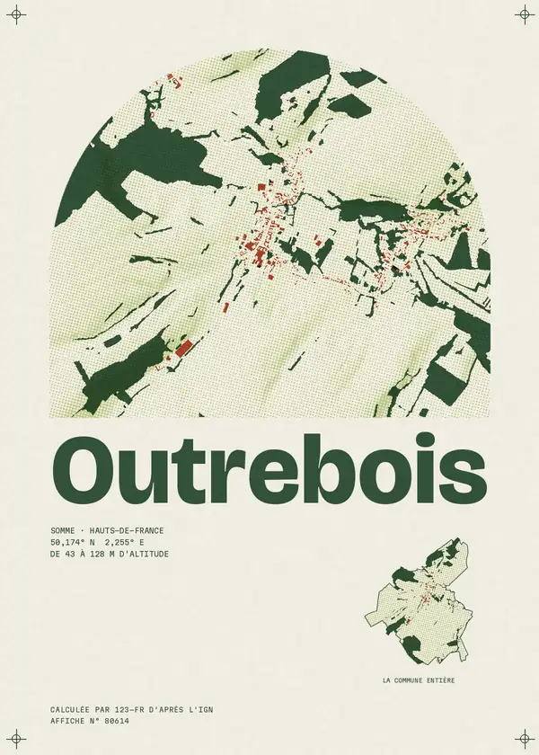 Affiche de Outrebois, calculée par 123-fr d'après l'IGN