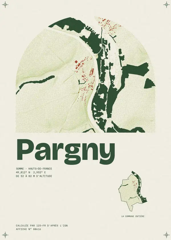 Affiche de Pargny, calculée par 123-fr d'après l'IGN