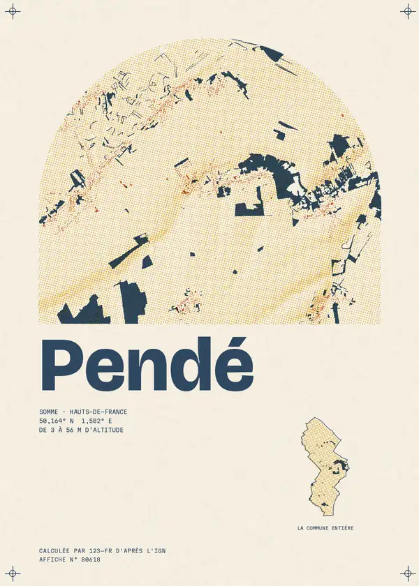 Affiche de Pendé, calculée par 123-fr d'après l'IGN