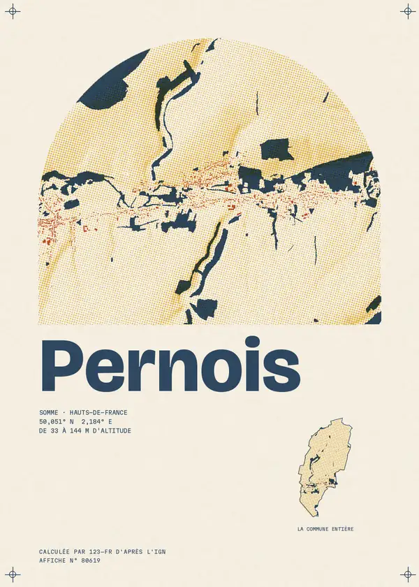 Affiche de Pernois, calculée par 123-fr d'après l'IGN